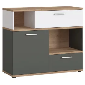 Trentin TWEK01 1D2S komód - fehér/tölgy/grafit szürke