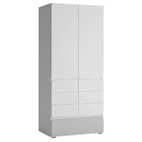 Maxi FLXS02 2D1S gardróbszekrény - fehér/szürke