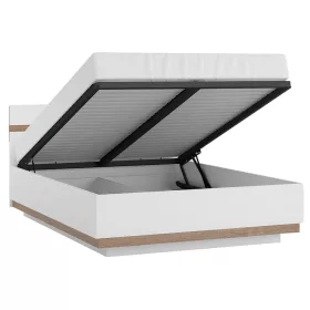   LIVERPOOL TYP97 franciaágy - tölgy/fényes fehér - 140 x 200 cm