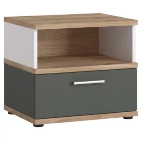   Trentin TWEK03 1S éjjeliszekrény - fehér/tölgy/grafit szürke