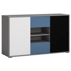 Lidice LASK02B 2D2S komód - szürke/fekete/fehér/kék