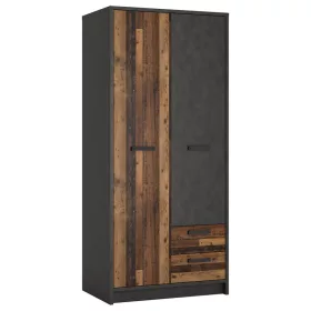 Núbia NUBS01 2D2S gardróbszekrény - szürke/tölgy