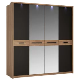 Montecarlo MOAS02 4D gardróbszekrény - tölgy/matt fekete