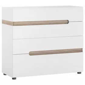 LIVERPOOL TYP44 4S komód - tölgy/fényes fehér