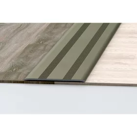   Aluminium 35 mm-es lapos burkolatváltó profil - 12707 - pezsgő - 2,7m - öntapadós