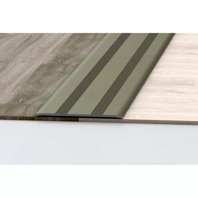 Aluminium 35 mm-es lapos burkolatváltó profil - 12707 - pezsgő - 2,7m - öntapadós