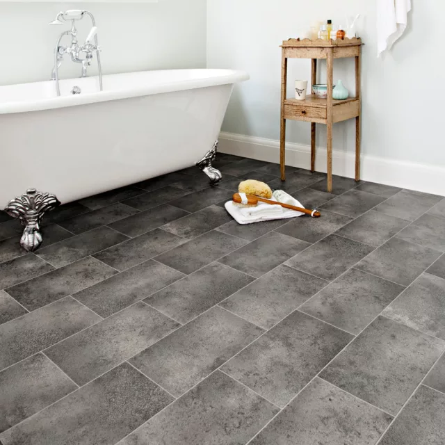 tekercses vinyl padló, PVC -  szürke kő mintás Bern 395 2 m