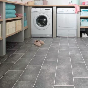   tekercses vinyl padló, PVC -  szürke kő mintás Linz 295 Gal 4 m