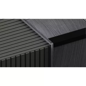   Aluminium 24,5x10 mm-es lépcsőélvédő, szögprofil - 82712 - fekete - 2,7m - öntapadós