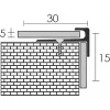 Aluminium 5 mm-es lépcsőélvédő, szögprofil - 42502 - ezüst - 2,5m - csavaros