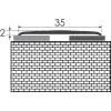 Aluminium 35 mm-es lapos burkolatváltó profil - 12702 - ezüst - 2,7m - öntapadós