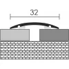 Aluminium 32 mm-es íves burkolatváltó profil - 60902 - ezüst - 0,9m - öntapadós