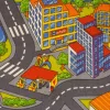 Smart City padlószőnyeg 97 szürke, zöld, színes 4 m