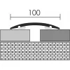 Aluminium 100 mm-es íves burkolatváltó profil - 91007 - pezsgő - 1m - öntapadós