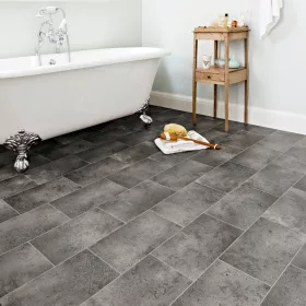   tekercses vinyl padló, PVC -  szürke kő mintás Bern 395 4 m