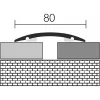 Aluminium 80 mm-es íves burkolatváltó profil - 03002 - ezüst - 3m - öntapadós
