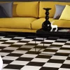 tekercses vinyl padló, PVC -  fekete-fehér csempe mintás Linz 995 4 m