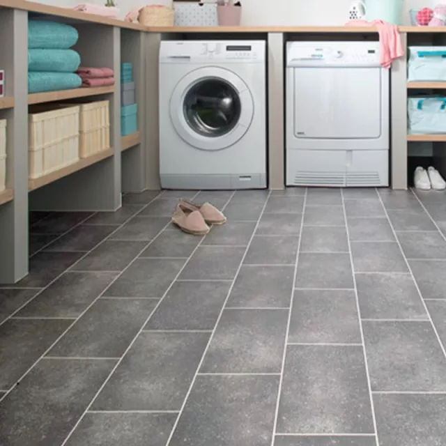 tekercses vinyl padló, PVC -  szürke kő mintás Linz 295 Gal 3 m