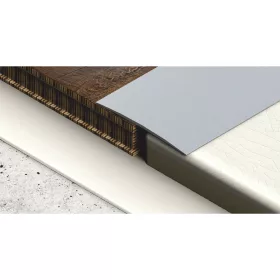   Aluminium 100 mm-es íves burkolatváltó profil - 91002 - ezüst - 1m - öntapadós