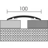Aluminium 100 mm-es íves burkolatváltó profil - 91002 - ezüst - 1m - öntapadós
