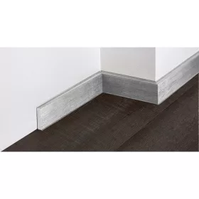 PVC padlószegély 60mm-es, tömör - alu - 2,5m