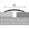 Aluminium 40 mm-es íves burkolatváltó profil - 70902 - ezüst - 0,9m - öntapadós