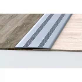  Aluminium 35 mm-es lapos burkolatváltó profil - 10902 - ezüst - 0,9m - öntapadós