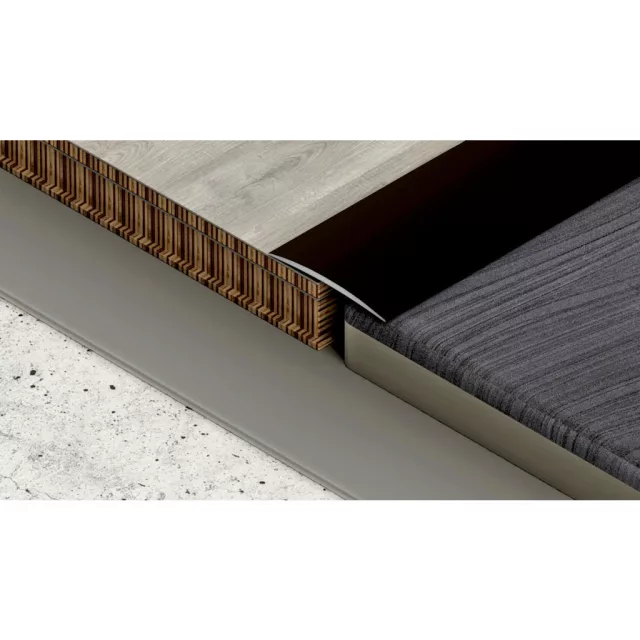Aluminium 32 mm-es íves burkolatváltó profil - 60906 - bronz - 0,9m - öntapadós