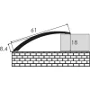 Aluminium 61 mm-es magasságkiegyenlítő profil - 93007 - pezsgő - 3m - öntapadós