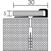 Aluminium 5 mm-es magasságkiegyenlítő profil - 32507 - pezsgő - 2,5m - csavaros