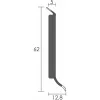 PVC padlószegély 62 mm-es 25560, habosított - szürke - 2,5m