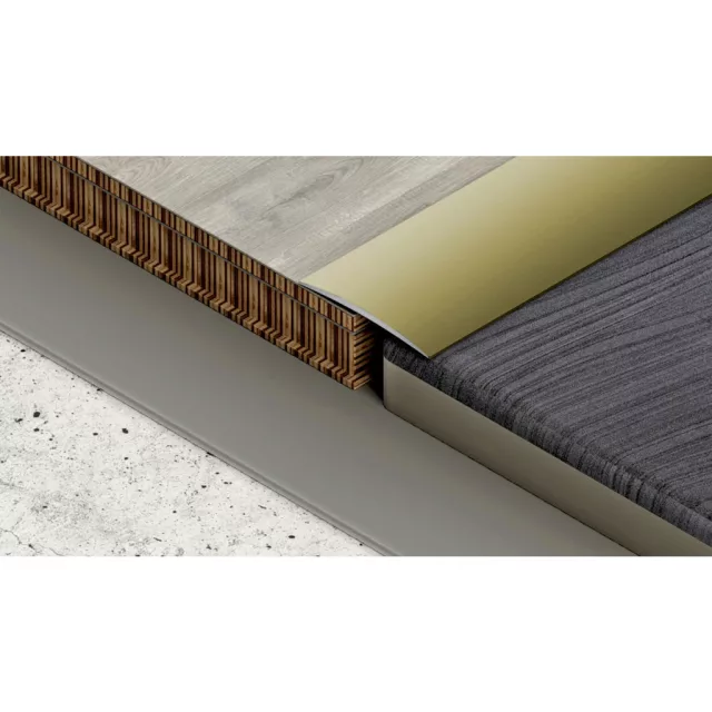Aluminium 32 mm-es íves burkolatváltó profil - 60903 - arany - 0,9m - öntapadós