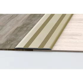   Aluminium 35 mm-es lapos burkolatváltó profil - 12703 - arany - 2,7m - öntapadós