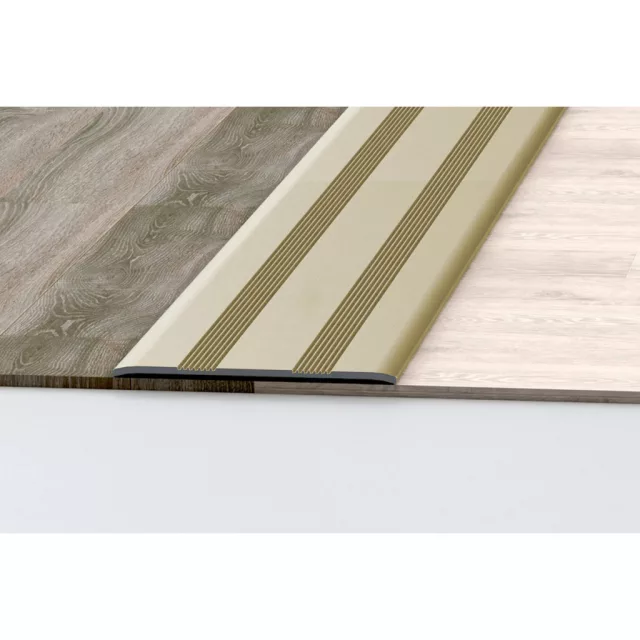 Aluminium 35 mm-es lapos burkolatváltó profil - 12703 - arany - 2,7m - öntapadós