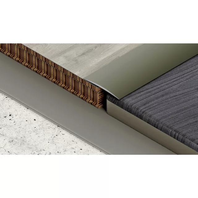 Aluminium 40 mm-es íves burkolatváltó profil - 70907 - pezsgő - 0,9m - öntapadós