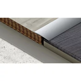   Aluminium 60 mm-es íves burkolatváltó profil - 01002 - ezüst - 1m - öntapadós