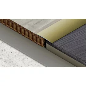   Aluminium 32 mm-es íves burkolatváltó profil - 62703 - arany - 2,7m - öntapadós