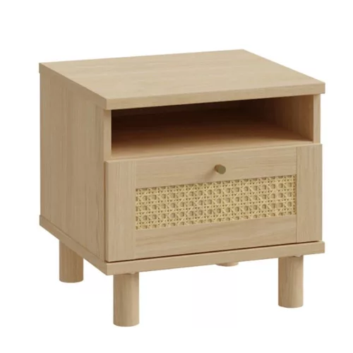Sparrow éjjeliszekrény - CXSK011-M696 - elegancia tölgy/természetes rattan