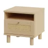 Sparrow éjjeliszekrény - CXSK011-M696 - elegancia tölgy/természetes rattan