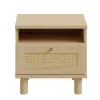 Sparrow éjjeliszekrény - CXSK011-M696 - elegancia tölgy/természetes rattan