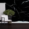 Falpanel, márvány mintával, PVC, 280x120 cm - Black - White Roots