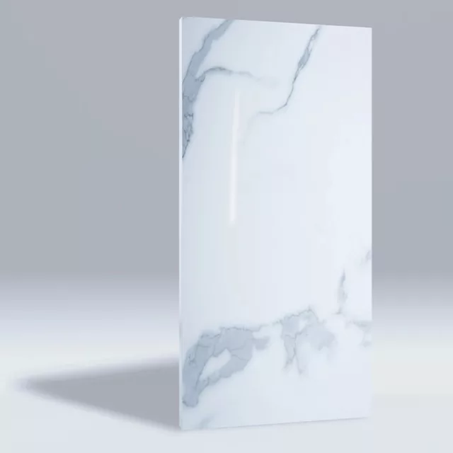 Falpanel, márvány mintával, PVC, 280x120 cm - Graceful White