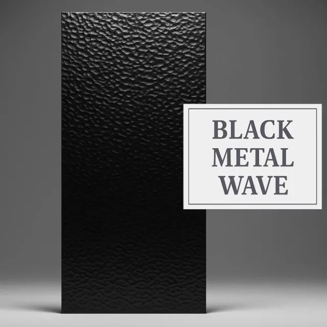 Falpanel, fém hatású, bambuszrost, 280x122 cm - Black Metal Wave