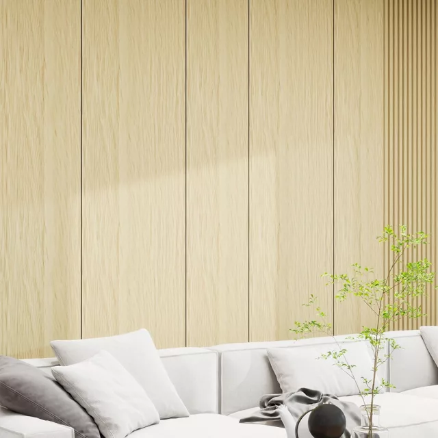 Falpanel, fa mintával, bambuszrost, 280x120 cm - Honey Oak