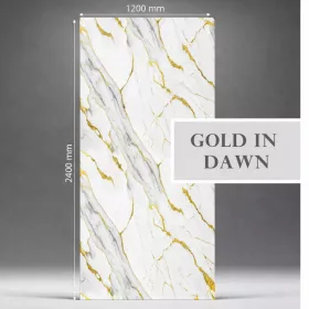   Falpanel, márvány mintával, PVC, 240x120 cm - Gold in Dawn