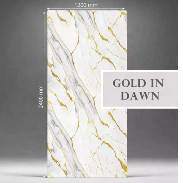 Falpanel, márvány mintával, PVC, 240x120 cm - Gold in Dawn