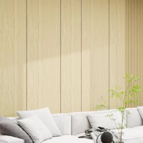 Falpanel, fa mintával, bambuszrost, 280x40 cm - Honey Oak