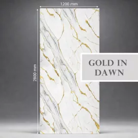   Falpanel, márvány mintával, PVC, 280x120 cm - Gold in Dawn