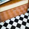 tekercses vinyl padló, PVC -  fekete-fehér csempe mintás Artix 99T York 2 m