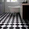 tekercses vinyl padló, PVC -  fekete-fehér csempe mintás Artix 99T York 4 m